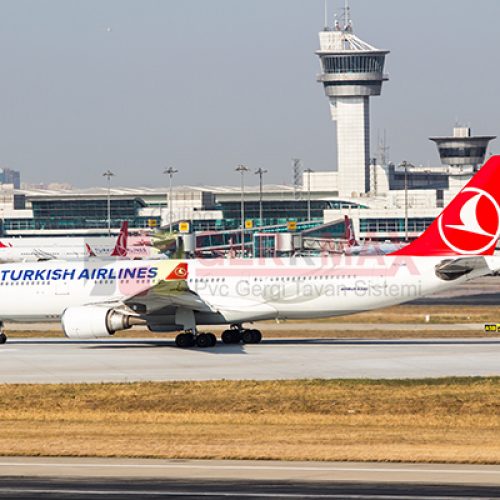 Uçak ve Gökyüzü Gergi Tavan Görselleri