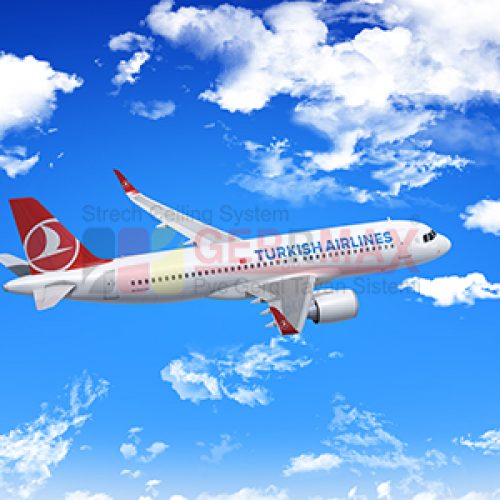 Uçak ve Gökyüzü Gergi Tavan Görselleri