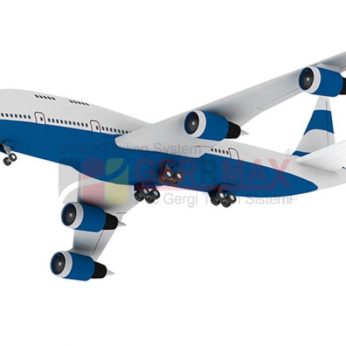 Uçak ve Gökyüzü Gergi Tavan Görselleri