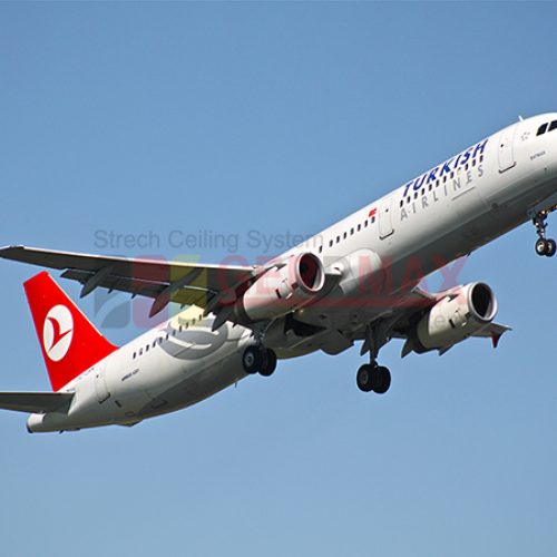 Uçak ve Gökyüzü Gergi Tavan Görselleri