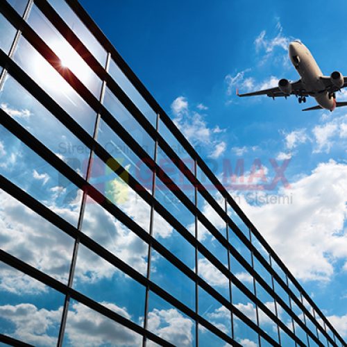 Uçak ve Gökyüzü Gergi Tavan Görselleri